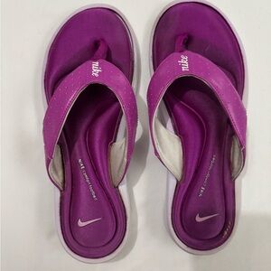 Nike Purple Sandals with Wide Strap and Molded Footbed